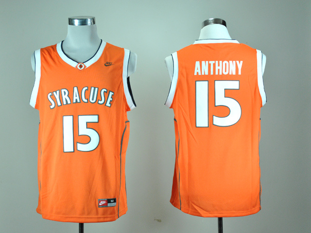 NCAA Syracuse Orange 15 Camerlo Anthony Orange College Basketball Jersey